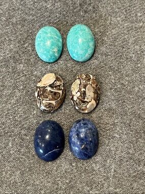 Natural Stone Cabochon Bundle 3 Pair